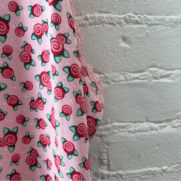 Vtg Mary Engelbreit Dreamwear Nightgown Womens Pink Floral Crochet Trim Cottage - Picture 7 of 13